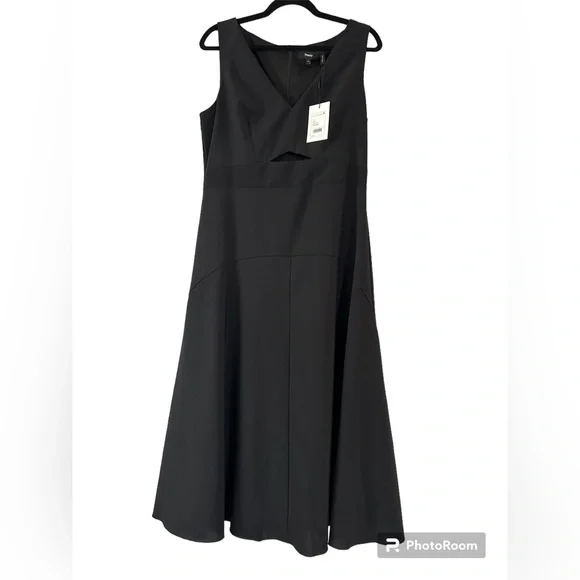 NWT Theory Crisp Poly Cut Out Dress - Picture 2 of 5